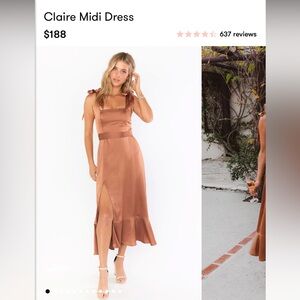 Claire midi dress copper satin